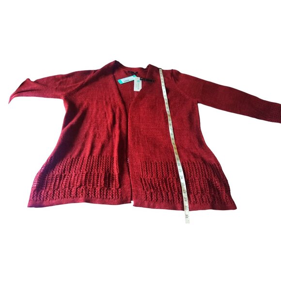 Stitch Fix Lety & Me Elea Pointelle Women's Burnt Orange 1X Cardigan Sweater NWT - Picture 11 of 11